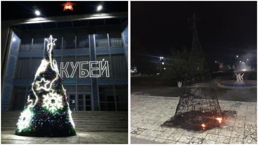 В Кубее Болградского района сгорела главная ёлка села