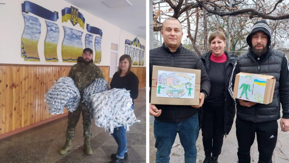 ШКОЛЯРІ З БОЛГРАДСЬКОГО РАЙОНУ ПЕРЕДАЛИ ДЛЯ ЗСУ СМАКОЛИКИ ТА МАСКУВАЛЬНІ СІТКИ