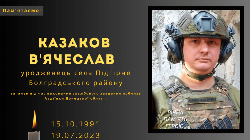 Памʼяті тих, кого вбила Росія: Казаков В’ячеслав