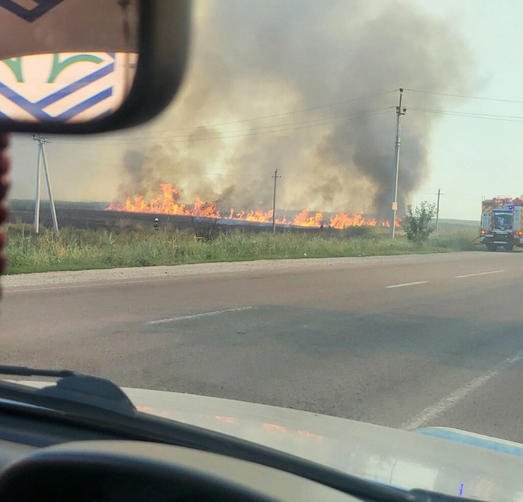 Вздовж траси Одеса-Рені горить очерет (Фото)