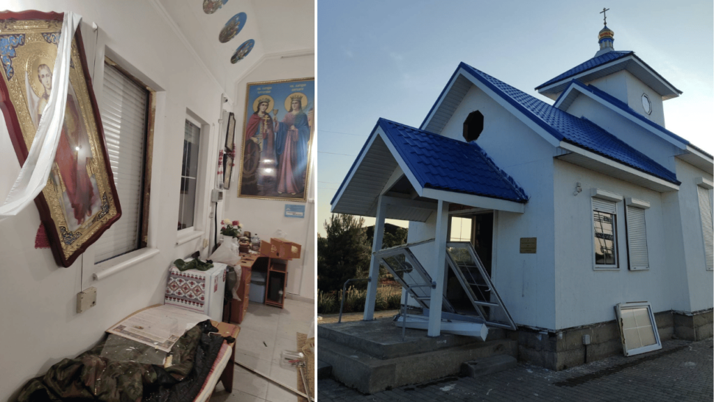 Вибиті вікна та пошкоджені ікони: як виглядає храм в Овідіополі, який постраждав від нічної атаки (Фото)