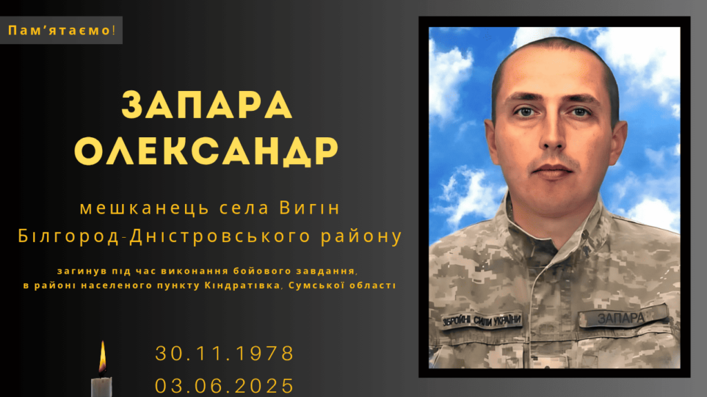Памʼяті тих, кого вбила Росія: Запара Олександр