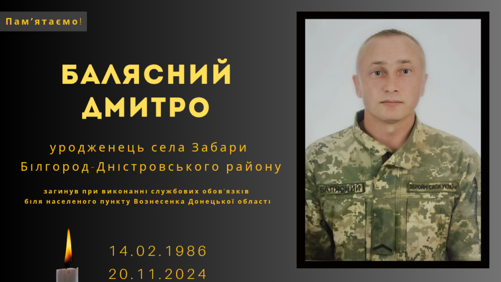 Памʼяті тих, кого вбила Росія: Балясний Дмитро
